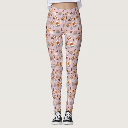 Gilmore Girls | Luke's Diner Coffee Pattern Leggings (Voorkant)