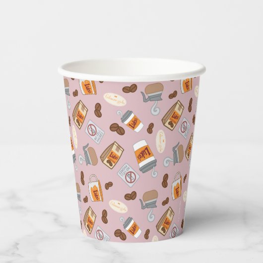 Gilmore Girls | Luke's Diner Coffee Pattern Papieren Bekers (Achterkant)