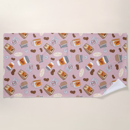 Gilmore Girls | Luke's Diner Coffee Pattern Strandlaken (Voorkant)