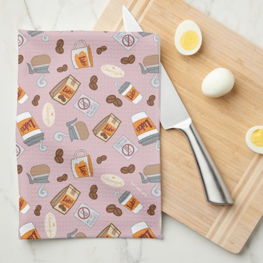 Gilmore Girls | Luke's Diner Coffee Pattern Theedoek (Quarter Fold)
