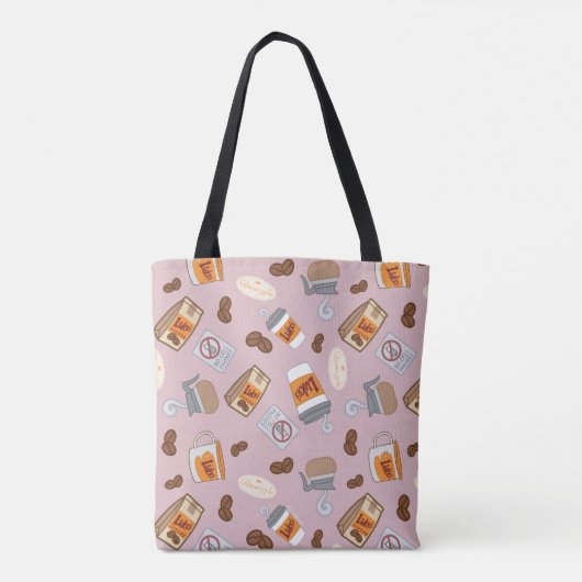 Gilmore Girls | Luke's Diner Coffee Pattern Tote Bag (Achterkant)