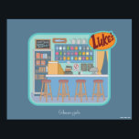 Gilmore Girls | Luke's Diner Graphic Poster<br><div class="desc">Stap binnen in het hart van Stars Hollow met deze charmante illustratie van Luke's Diner. Van de klassieke krukken tot het kleurrijke krijtbordmenu,  dit ontwerp vangt elk detail van de geliefde lokale ontmoetingsplaats.</div>