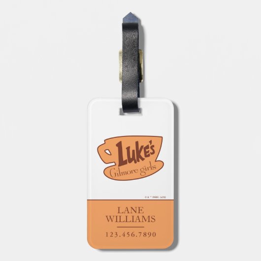 Gilmore Girls Luke's Diner Logo Bagagelabel (Achterkant verticaal)