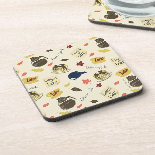 Gilmore Girls Lunch at Luke’s Pattern Bier Onderzetter (Linkerzijde)