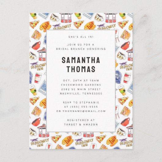 Gilmore Girls Watercolor Icons Bruidsontbijt Briefkaart (Voorkant)