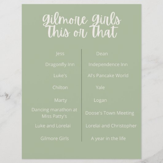 gilmore meiden die dit of dat spelletje spelen (Voorkant)