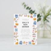 Gilmore Meisjes Waterverf Iconen Baby shower Briefkaart (Staand voorkant)