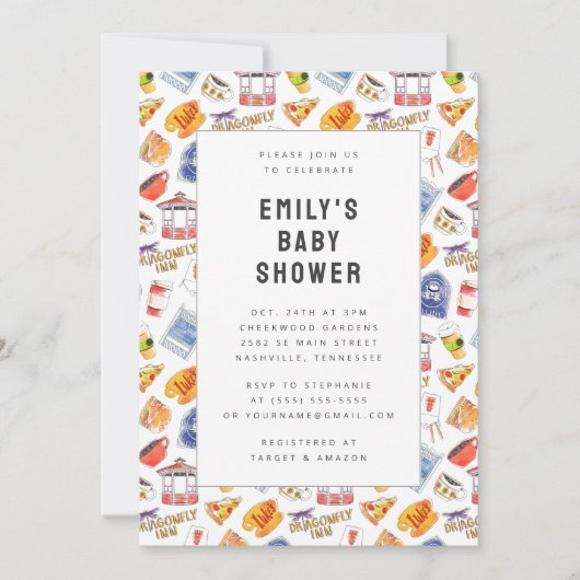 Gilmore Meisjes Waterverf Iconen Baby shower Kaart (Voorkant)