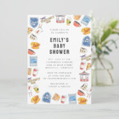 Gilmore Meisjes Waterverf Iconen Baby shower Kaart (Staand voorkant)