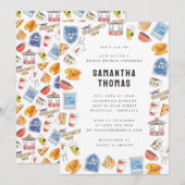 Gilmore Meisjes Waterverf Iconen Bridal Brunch Kaart (Voorkant / Achterkant)