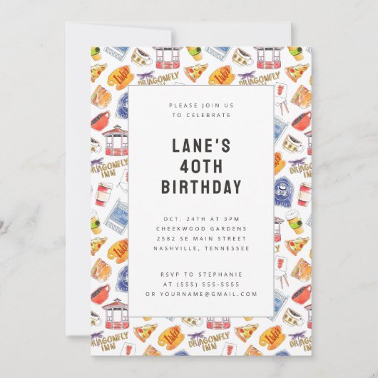 Gilmore Meisjes Waterverf Iconen Verjaardag Kaart (Voorkant)