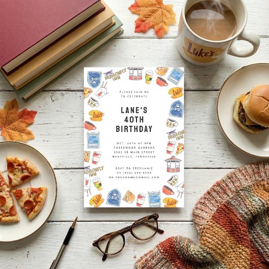 Gilmore Meisjes Waterverf Iconen Verjaardag Kaart