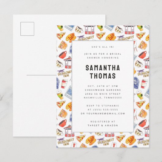 Gilmore Meisjes Waterverf Iconen Vrijgezellenfeest Briefkaart (Voorkant / Achterkant)