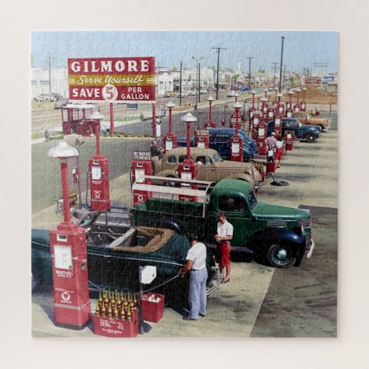 Gilmore's Gas A Teria Los Angeles 1948 Legpuzzel (Verticaal)