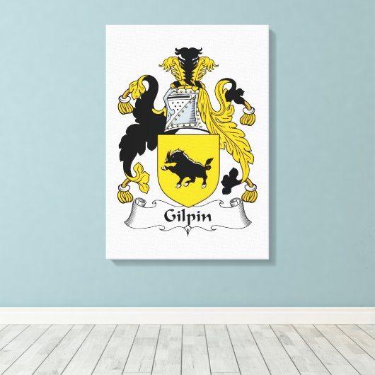 Gilpin Family Crest Canvas Afdruk (Insitu (Houten vloer))