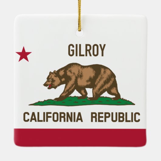 Gilroy CA Keramisch Ornament (Achterkant)