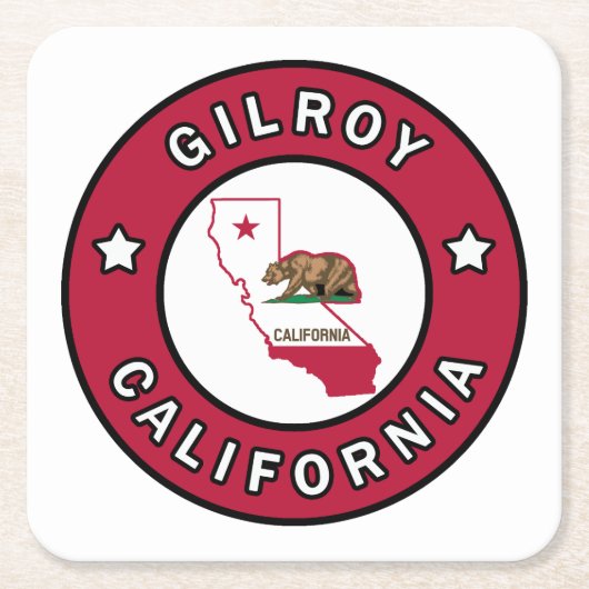 Gilroy California Kartonnen Onderzetters (Voorkant)