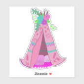 Gilry Pink Tent Tribal Teepee Sticker (Vel)