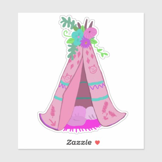 Gilry Pink Tent Tribal Teepee Sticker (Vel)