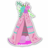 Gilry Pink Tent Tribal Teepee Sticker (Voorkant)