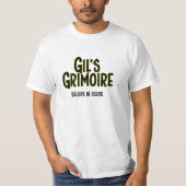 Gil's Grimoire, eenvoudig grafisch T-shirt (Voorkant)
