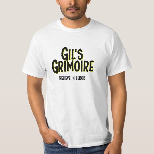 Gil's Grimoire, eenvoudig grafisch T-shirt (Voorkant)