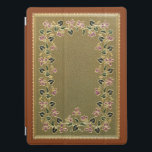 Gilt Bloemen Boek Hoesje iPad Pro Cover<br><div class="desc">Historische Franse decoratieve gelte en lederen boekomslag ca. 1900 met cirkel van gelte viooltjes,  bladeren en bloemen op groen leer. Achtergrondkleur kan worden bewerkt. Fotografische reproductie - lederen textuur wordt gesimuleerd.</div>