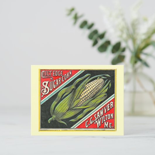 Gilt Edge Sugar Corn  Crate Label Briefkaart (Staand voorkant)