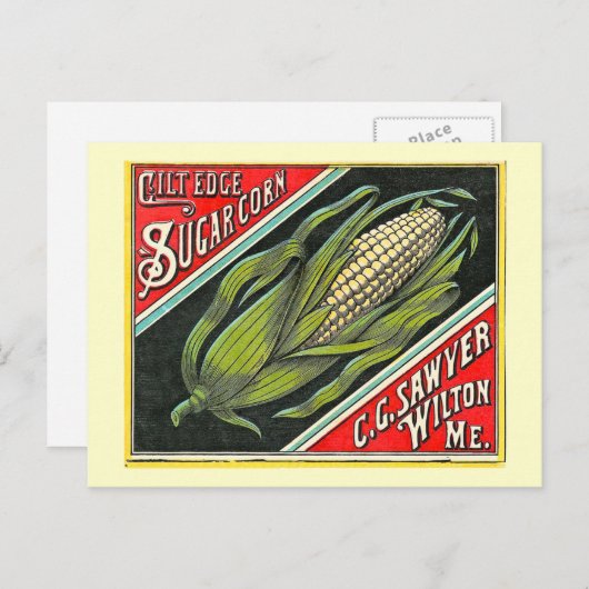 Gilt Edge Sugar Corn  Crate Label Briefkaart (Voorkant / Achterkant)