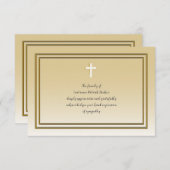 Gilt Sympathie Hartelijk dank Bedankkaart (Voorkant / Achterkant)