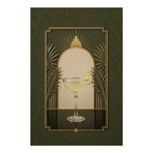 Gimlet Art Deco Poster | Bar Kunst (Voorkant)