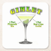 Gimlet Martini Cocktail Recept Kunst Kartonnen Onderzetters (Voorkant)