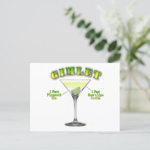 Gimlet Martini Cocktail Recipe Art Briefkaart