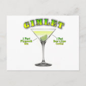 Gimlet Martini Cocktail Recipe Art Briefkaart (Voorkant)