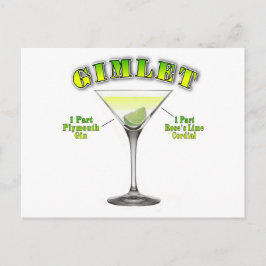 Gimlet Martini Cocktail Recipe Art Briefkaart