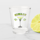 Gimlet Martini Cocktail Recipe Art Shot Glas (Voorkant)