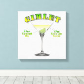 Gimlet Martini Cocktailrecept 12"x12" Canvas Afdruk (Insitu (Houten vloer))