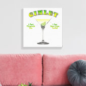 Gimlet Martini Cocktailrecept 12"x12" Canvas Afdruk (Insitu (Woonkamer))