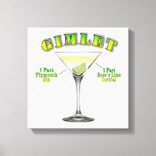 Gimlet Martini Cocktailrecept 12"x12" Canvas Afdruk