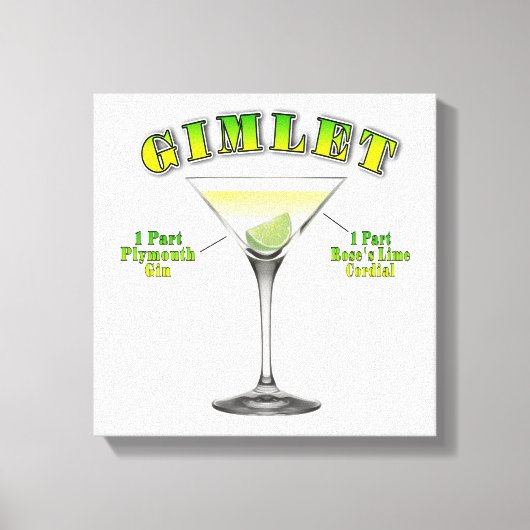 Gimlet Martini Cocktailrecept 12"x12" Canvas Afdruk (Voorkant)