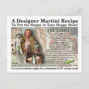 Gimlet Martini Recipe Briefkaart