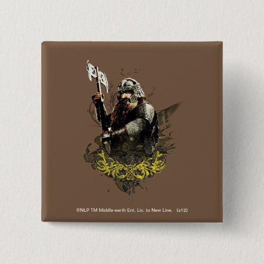 GIMLI™ met AX Vector Collage Vierkante Button 5,1 Cm (Voorkant)