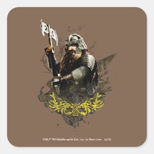GIMLI™ met AX Vector Collage Vierkante Sticker (Voorkant)