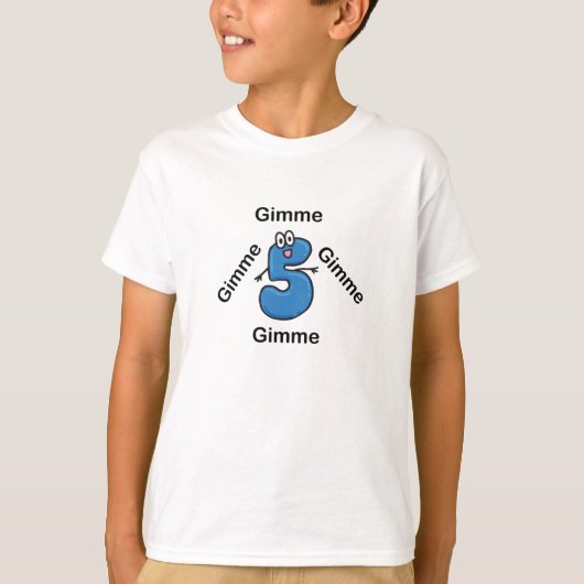 Gimme 5,give me five birthday 5th Birthday T-shirt (Voorkant)