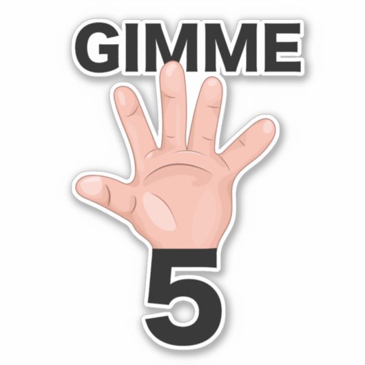 Gimme 5 sticker (Voorkant)