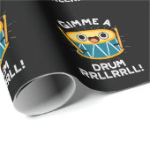 Gimme A Drum RRLLRLL Funny Drummer Pun Dark BG Cadeaupapier (Rol Hoek)