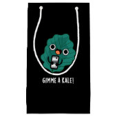 Gimme A Kale Funny Veggie Pun Dark BG Klein Cadeauzakje (Voorkant)