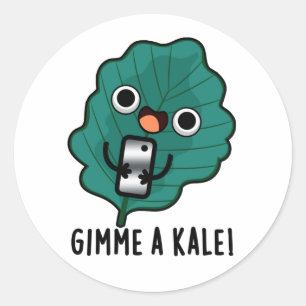 Gimme A Kale Funny Veggie Pun Ronde Sticker