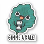 Gimme A Kale Funny Veggie Pun Sticker (Voorkant)