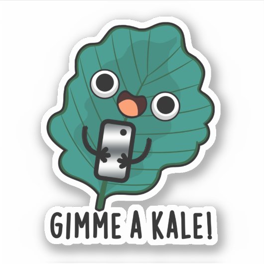 Gimme A Kale Funny Veggie Pun Sticker (Voorkant)